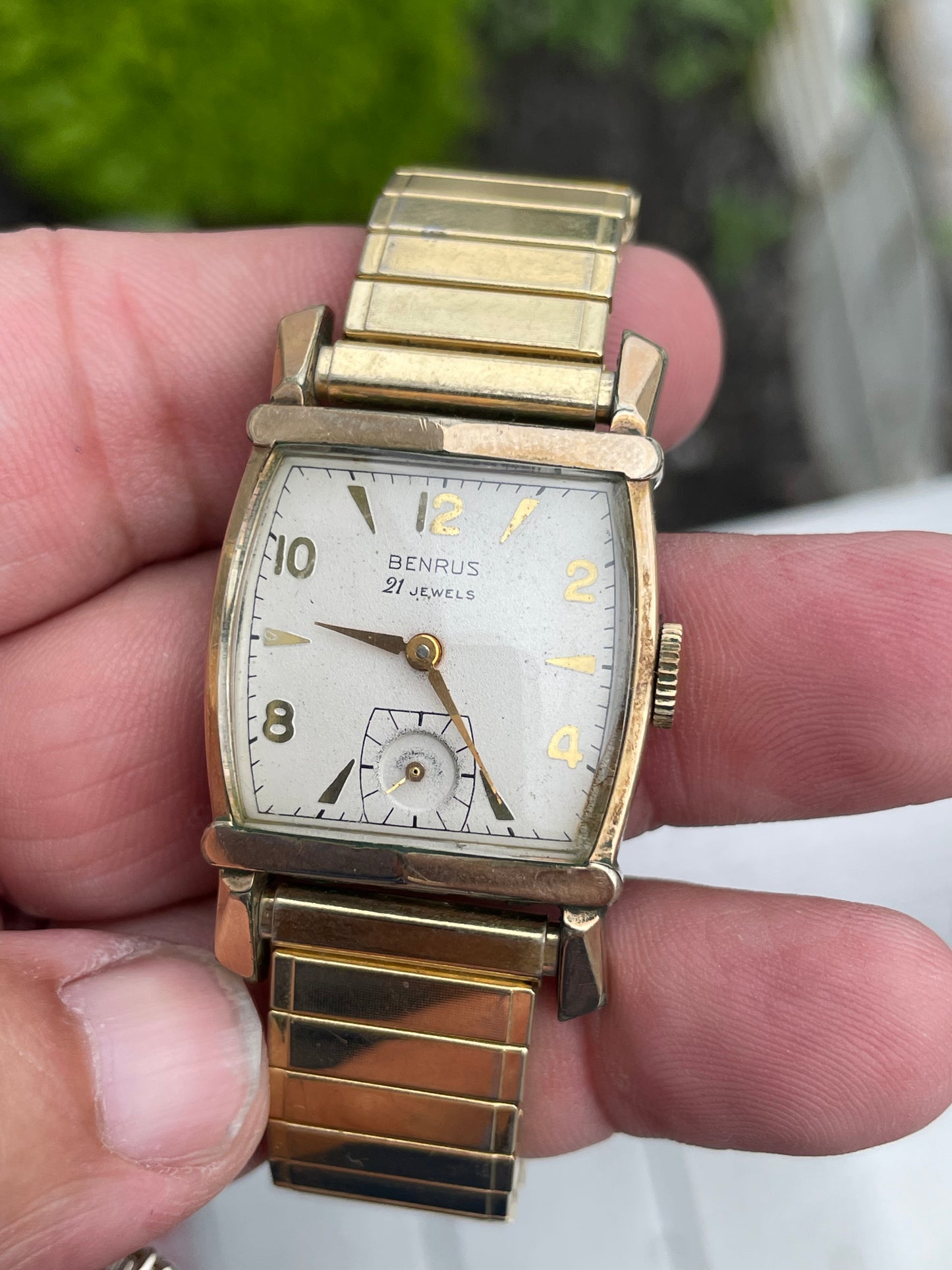 Vintage Benrus 21 Jewels Gold Filled Wind Up Flex Band Wristwatch