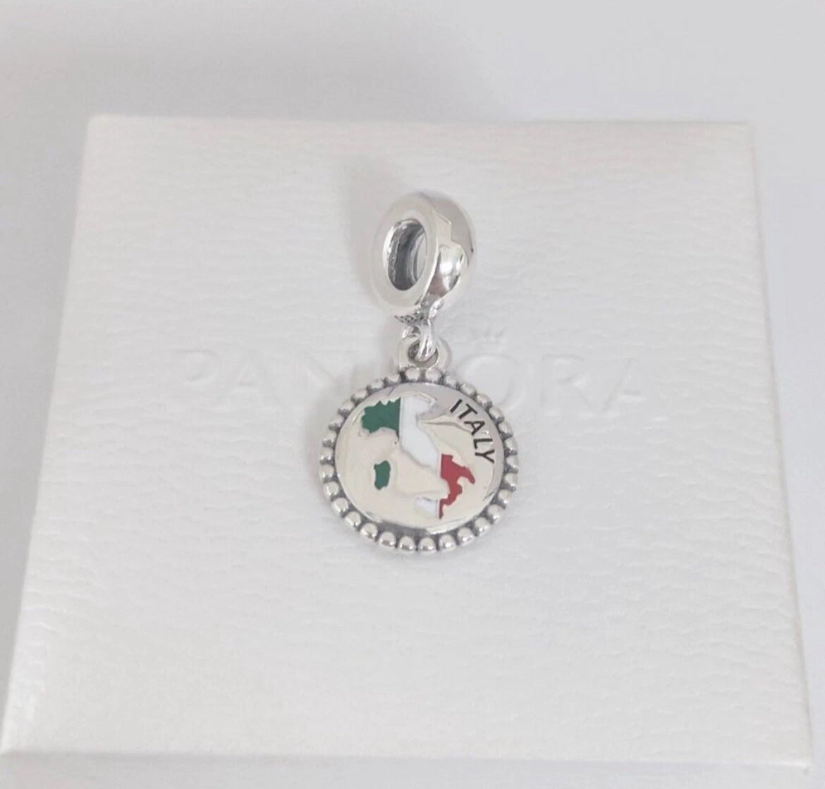 Pandora Italy Country Map Flag Exclusive Travel Dangle Charm
