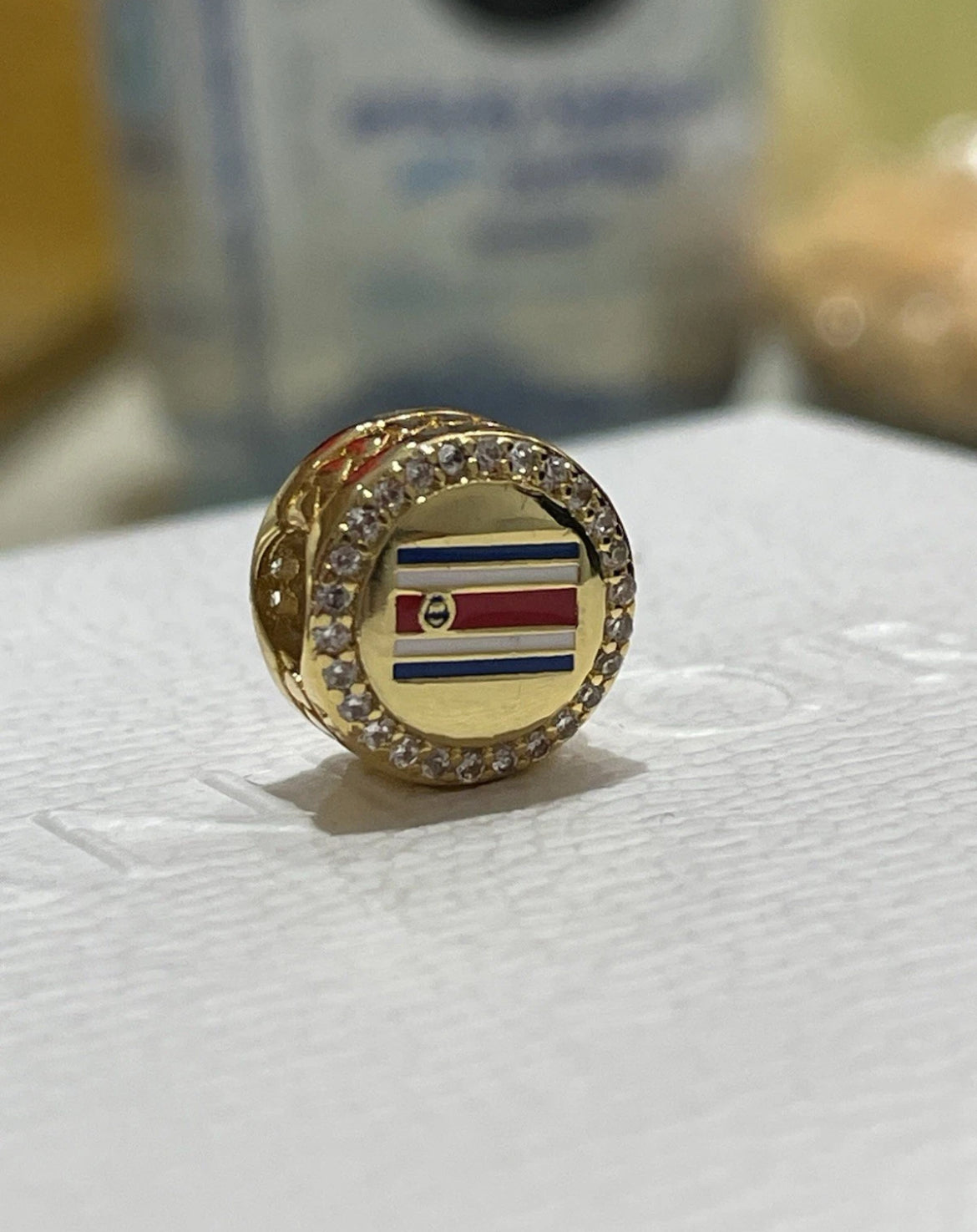 Pandora Costa Rica Country Flag Exclusive Gold Shine Travel Signet Charm