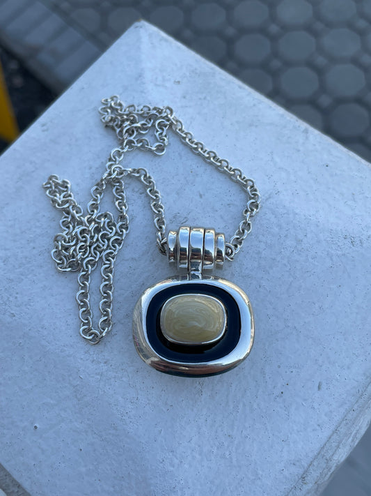 Designer Espo 925 Sterling Silver Reversible Necklace