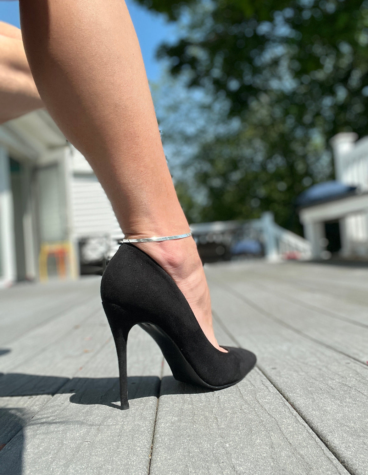 925 Sterling Silver 3mm Wide 9” Herringbone Anklet