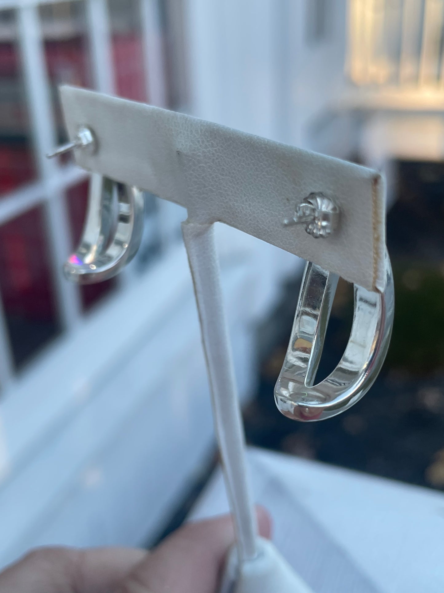 925 Sterling Silver Oblong Turquoise Stud Earrings