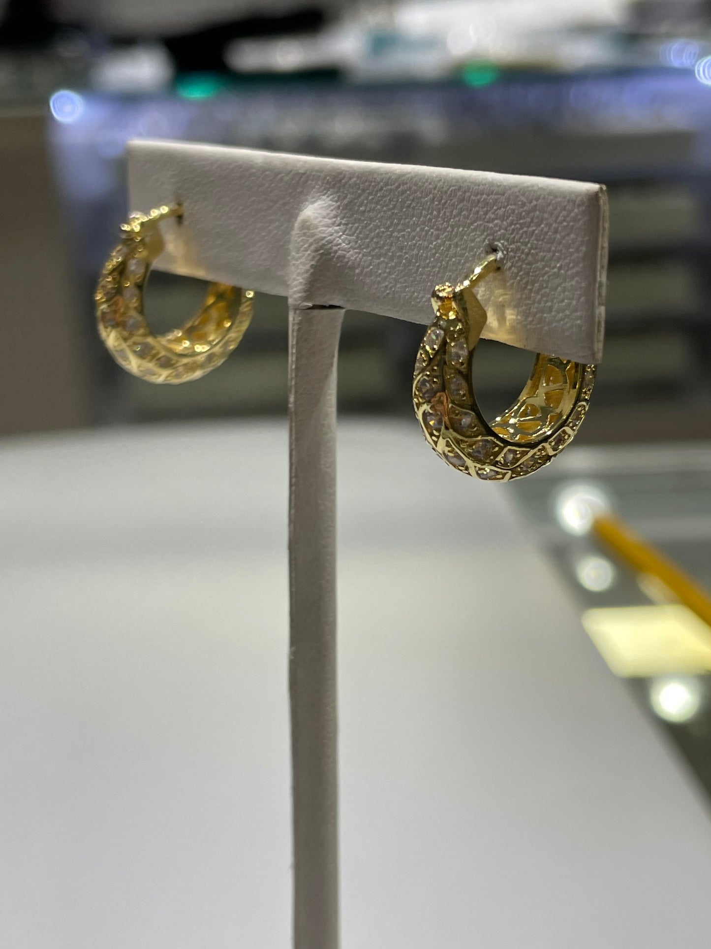 Pandora Shine Sparkling Pattern Hoop Earrings with Clear Zirconia 268318CZ