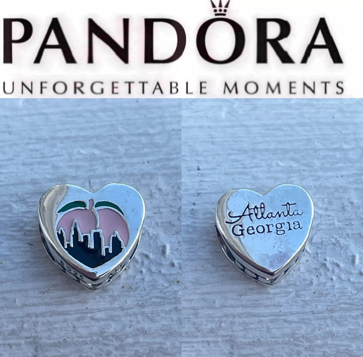 Pandora Atlanta Georgia State Exclusive Travel Destination Heart Charm