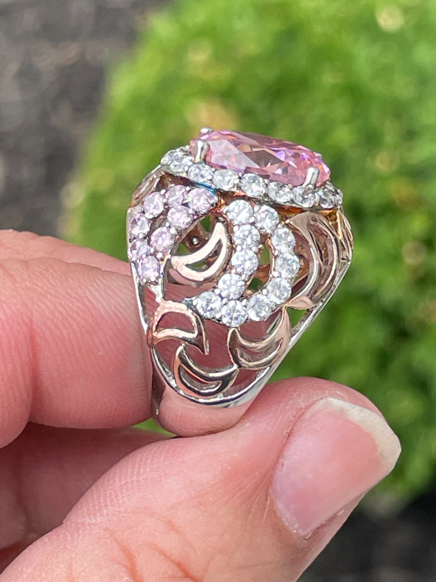 925 Sterling Silver “Aphrodite to Artemis” 2tone w/ Rose Vermeil Openwork Cluster Ring