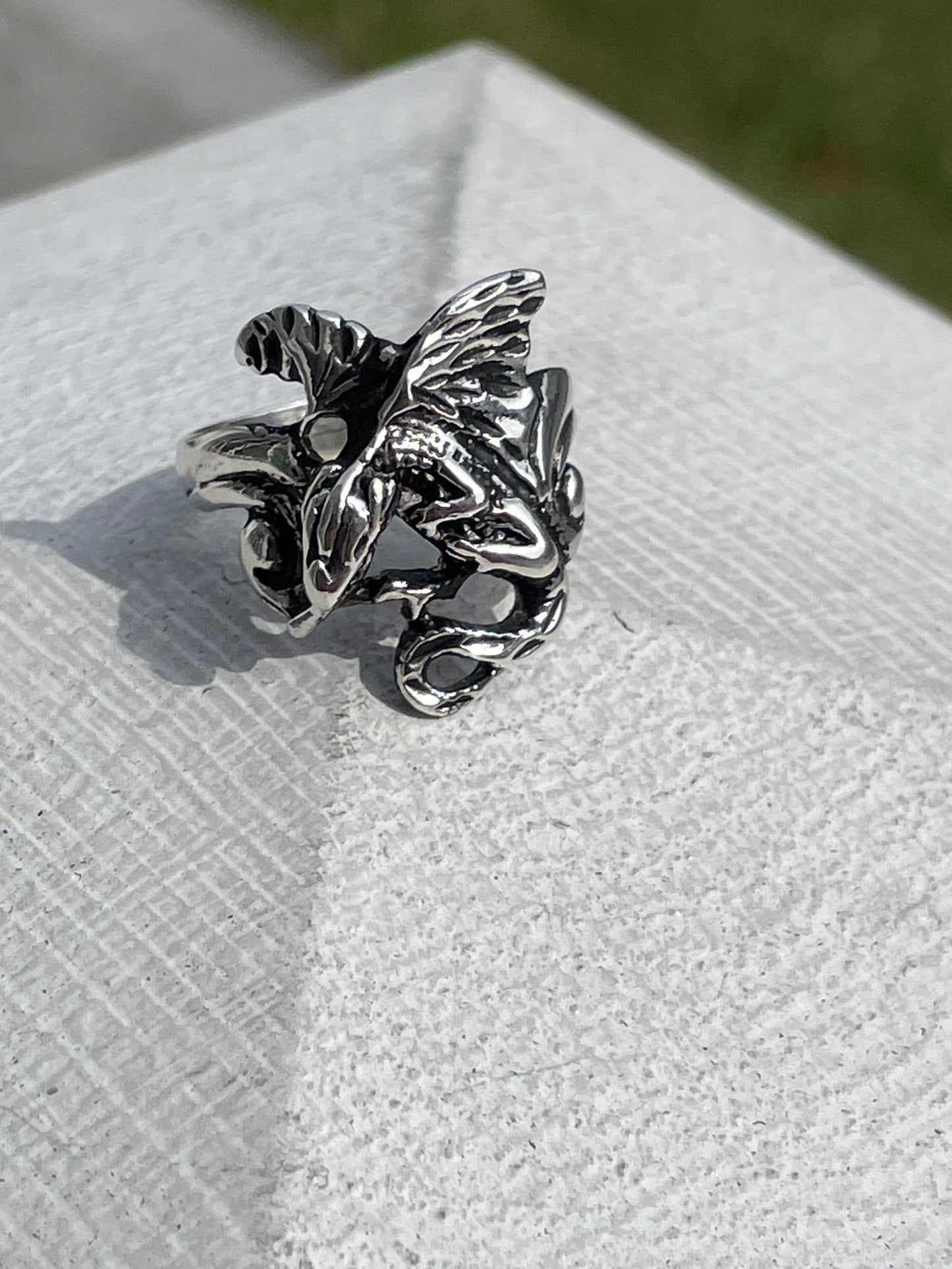 925 Sterling Silver Dragon Ring Size 8.5