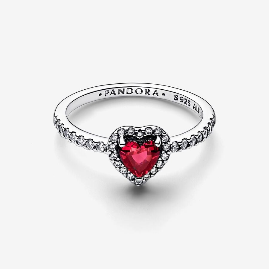 198421CO2 Pandora Elevated Red Heart Ring
