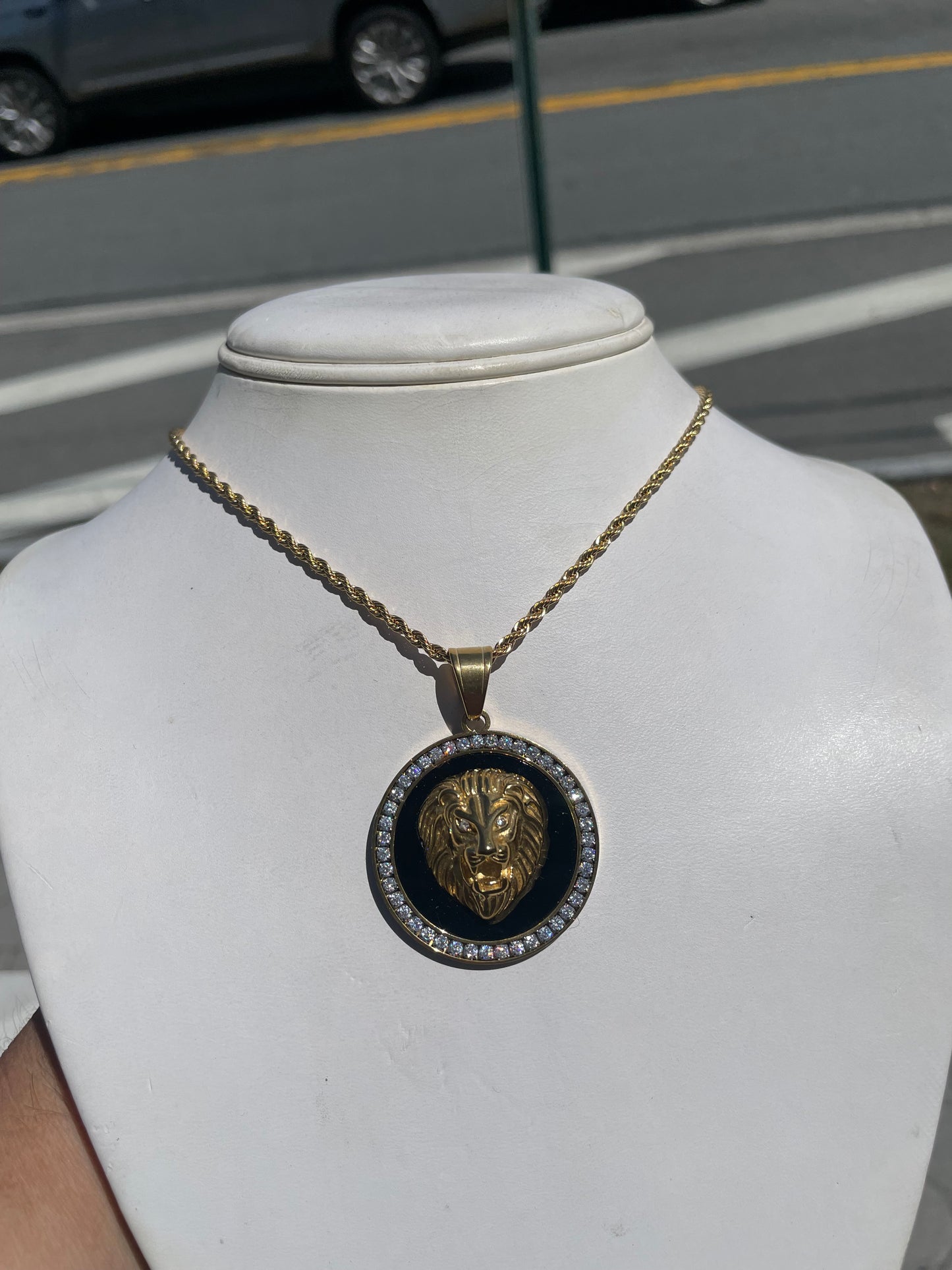 Stainless Steel Lion Gold Plated Necklace