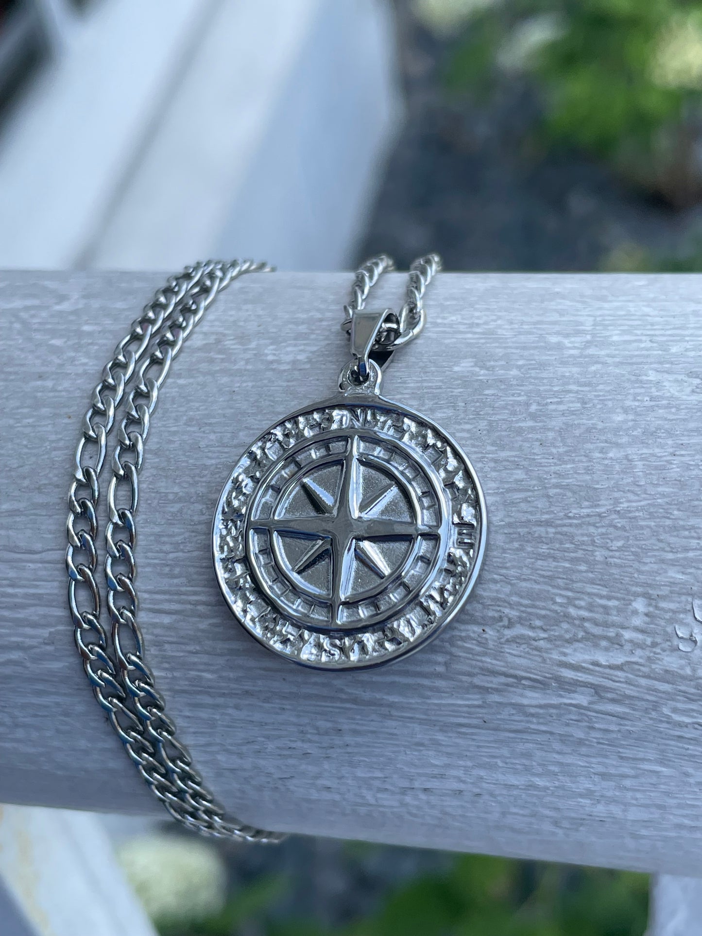 Stainless Steel Compass Necklace