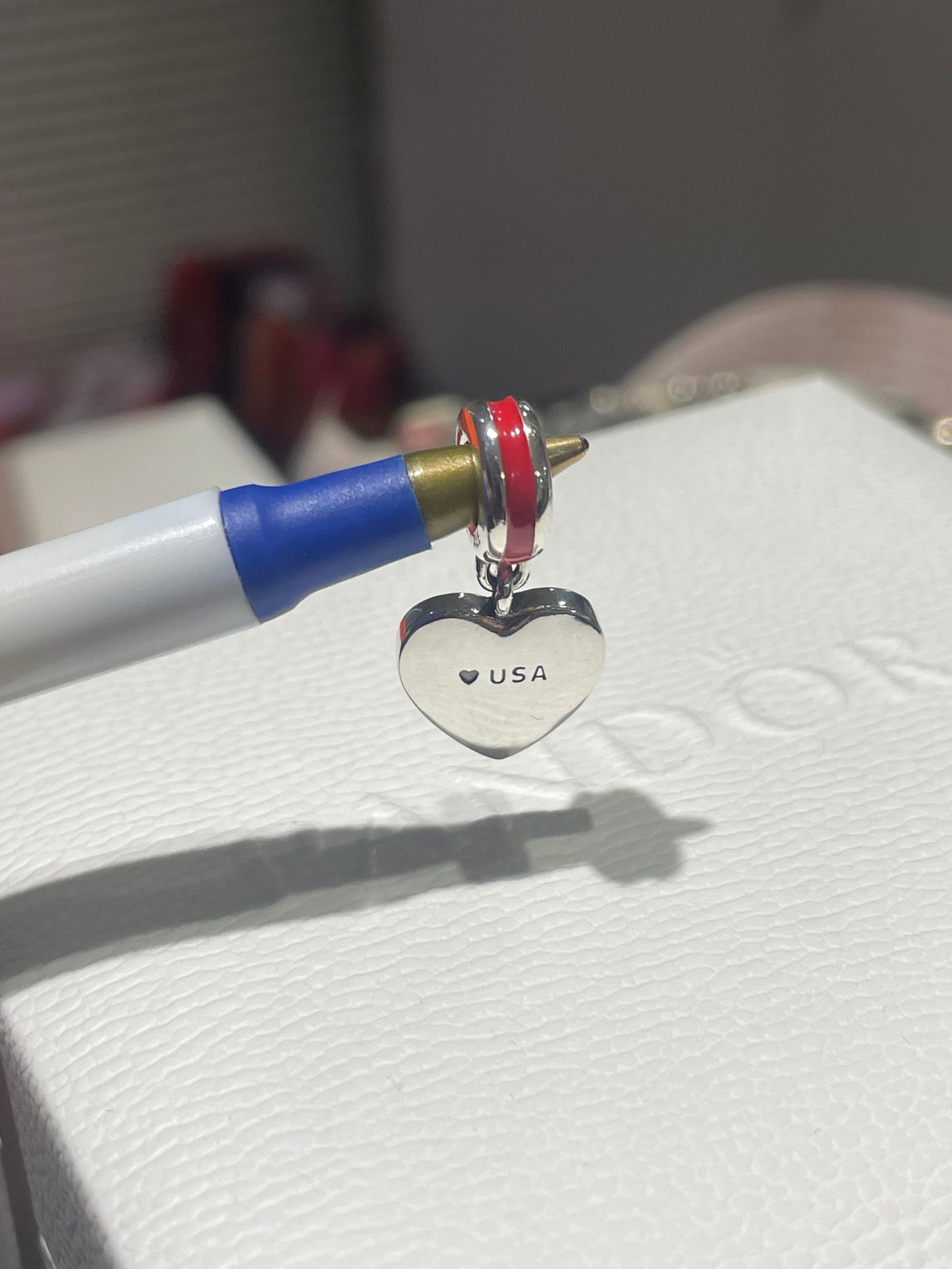 Pandora United States Heart Flag Charm