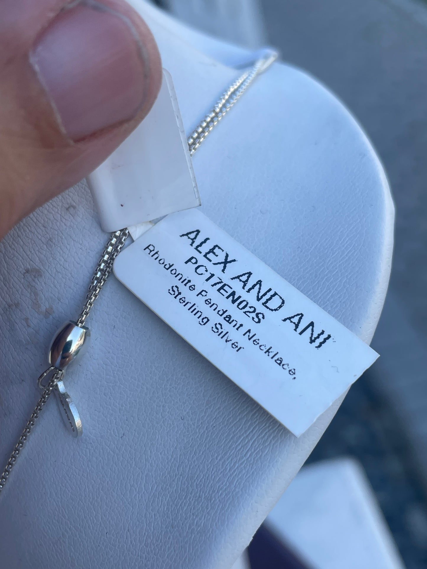 Alex and Ani Chain Station Rhodonite Crystal w/ Adjustable Silver Chain Necklace
