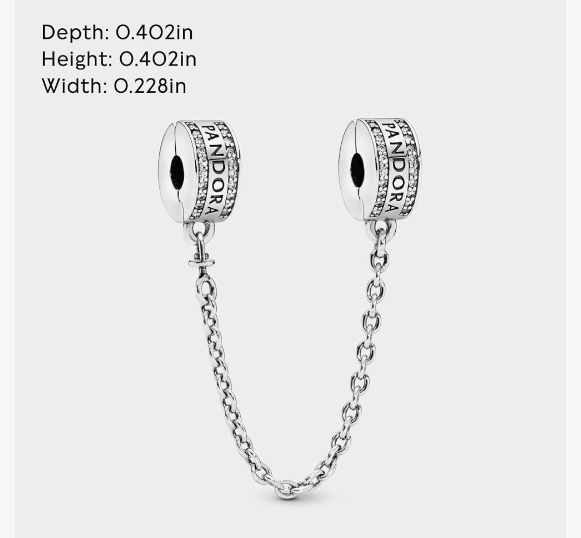 Pandora Safety Chain Signature Clips 792057CZ