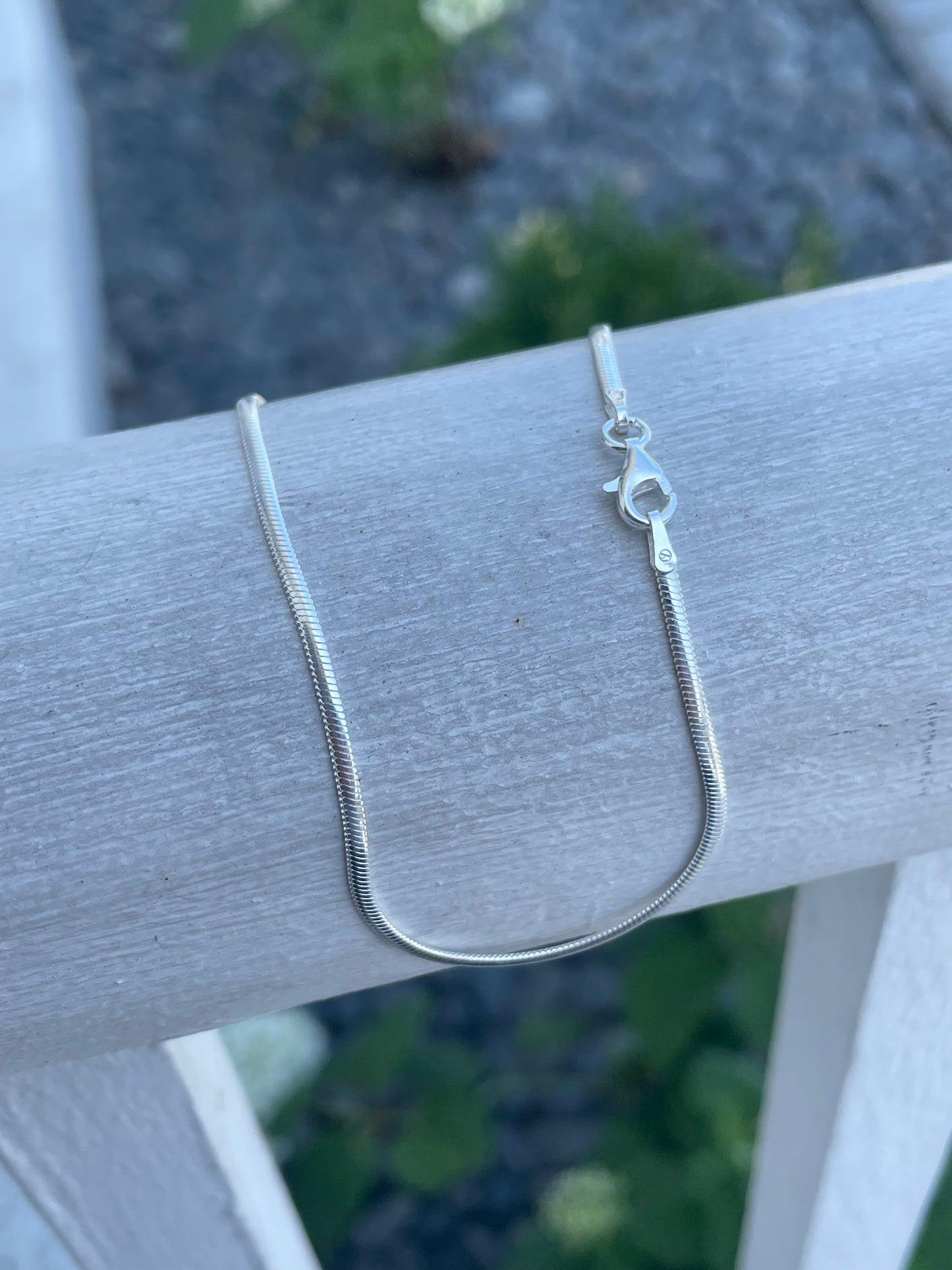 925 Sterling Silver Snake Anklet 10”