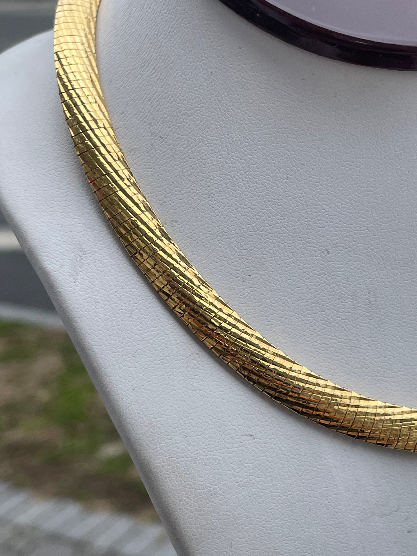 925 Sterling Silver Vermeil 9mm Thick Omega Chain 16”