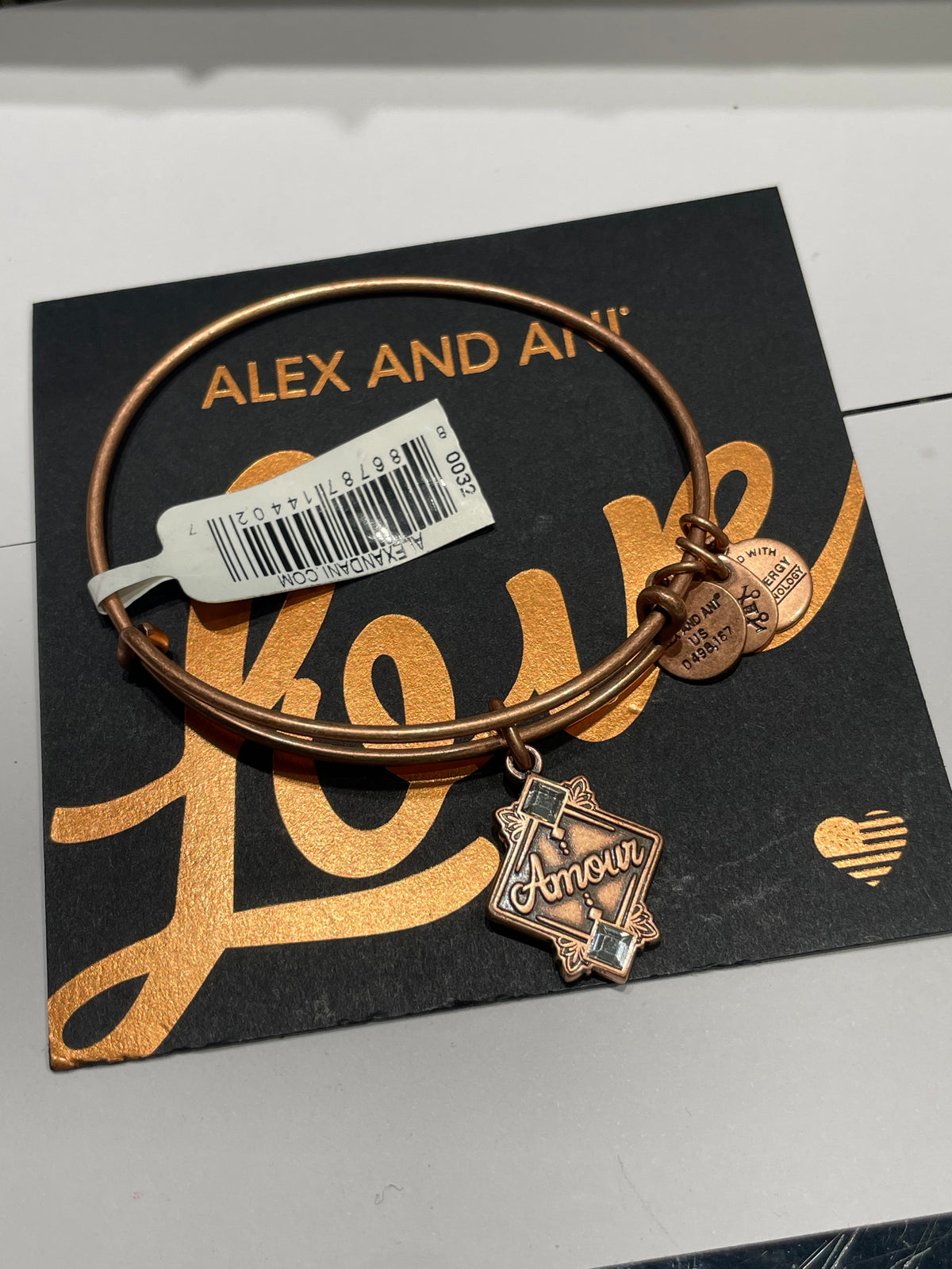 Alex and Ani Rose Gold Tone Amour Love Bracelet - New with Tags and Gift Box