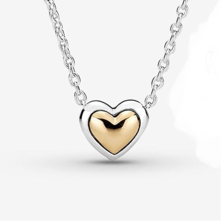 PANDORA Domed Golden Heart Collier Necklace 399399C00-45