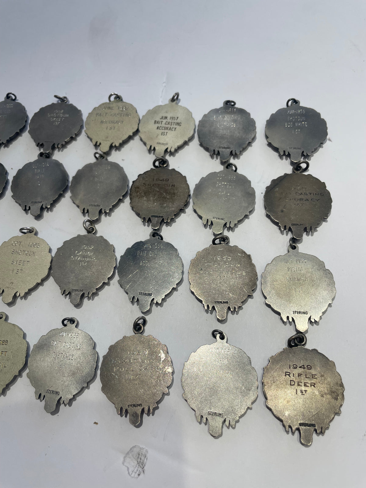 32pc Lot Campfire Club of America First Place 925 Sterling Silver Award Medals