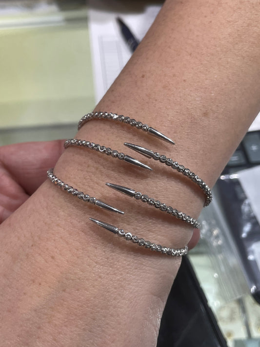 925 Sterling Silver Flexible Claw Bracelet 7”