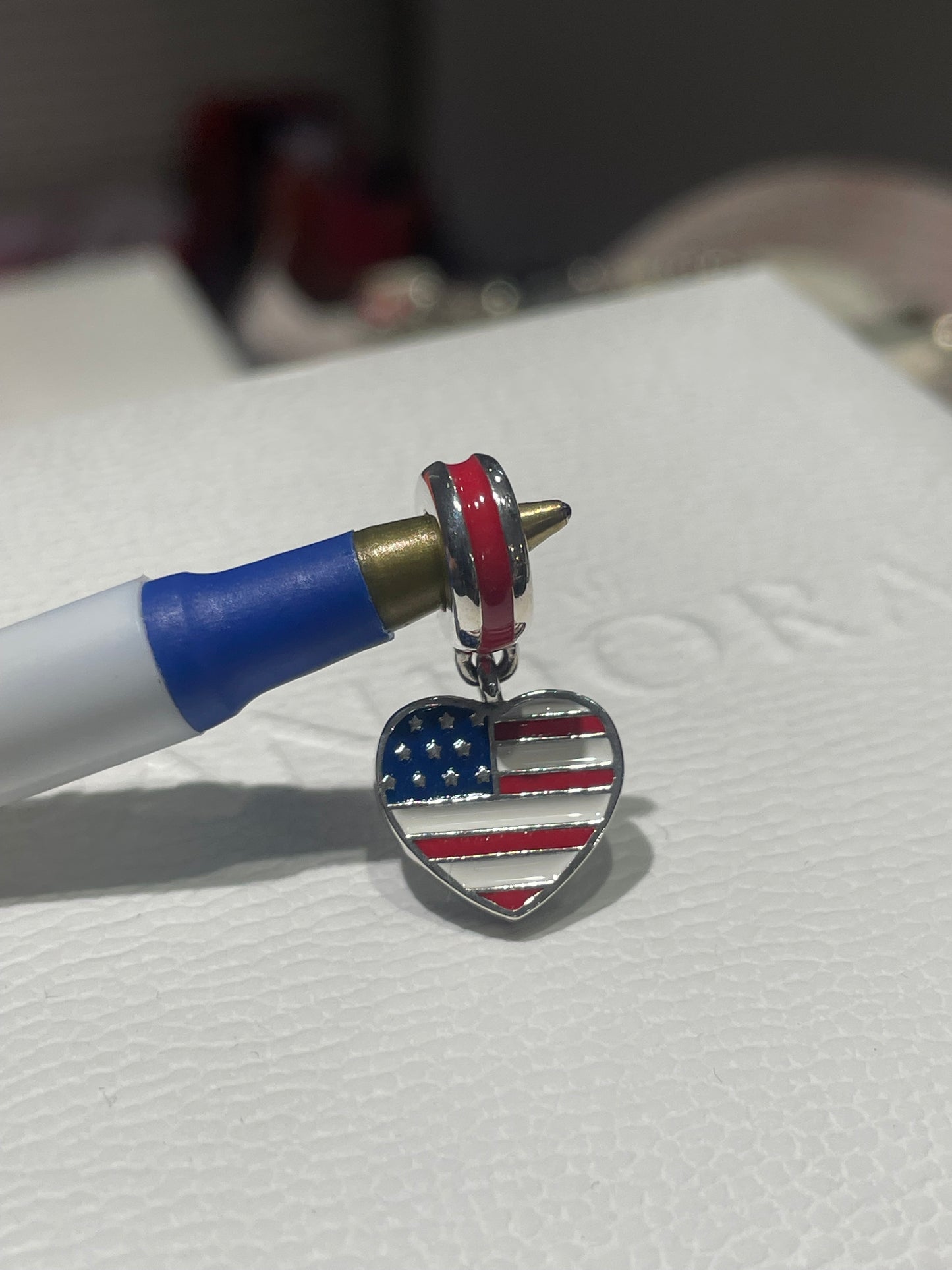 Pandora United States Heart Flag Charm