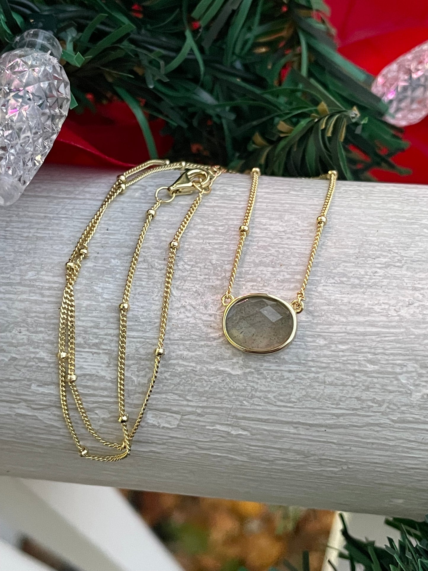 925 Sterling Silver Kendra Scott Style Labradorite Necklace