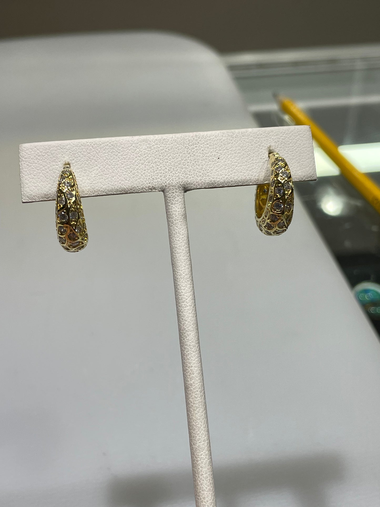 Pandora Shine Sparkling Pattern Hoop Earrings with Clear Zirconia 268318CZ