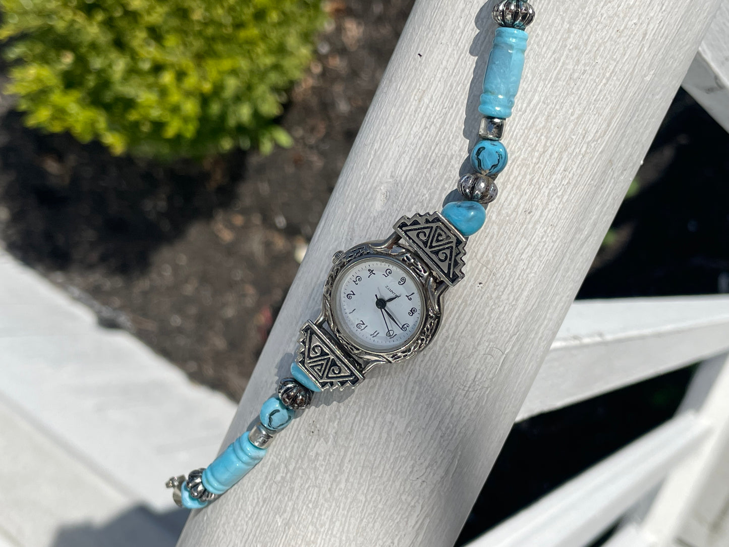 Classico Stainless Steel & Turquoise Watch 7.5”