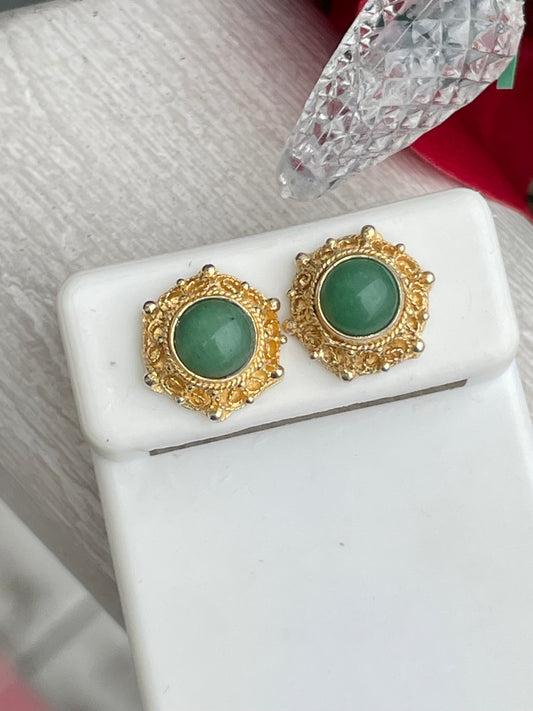 Vermeil Jade Earrings