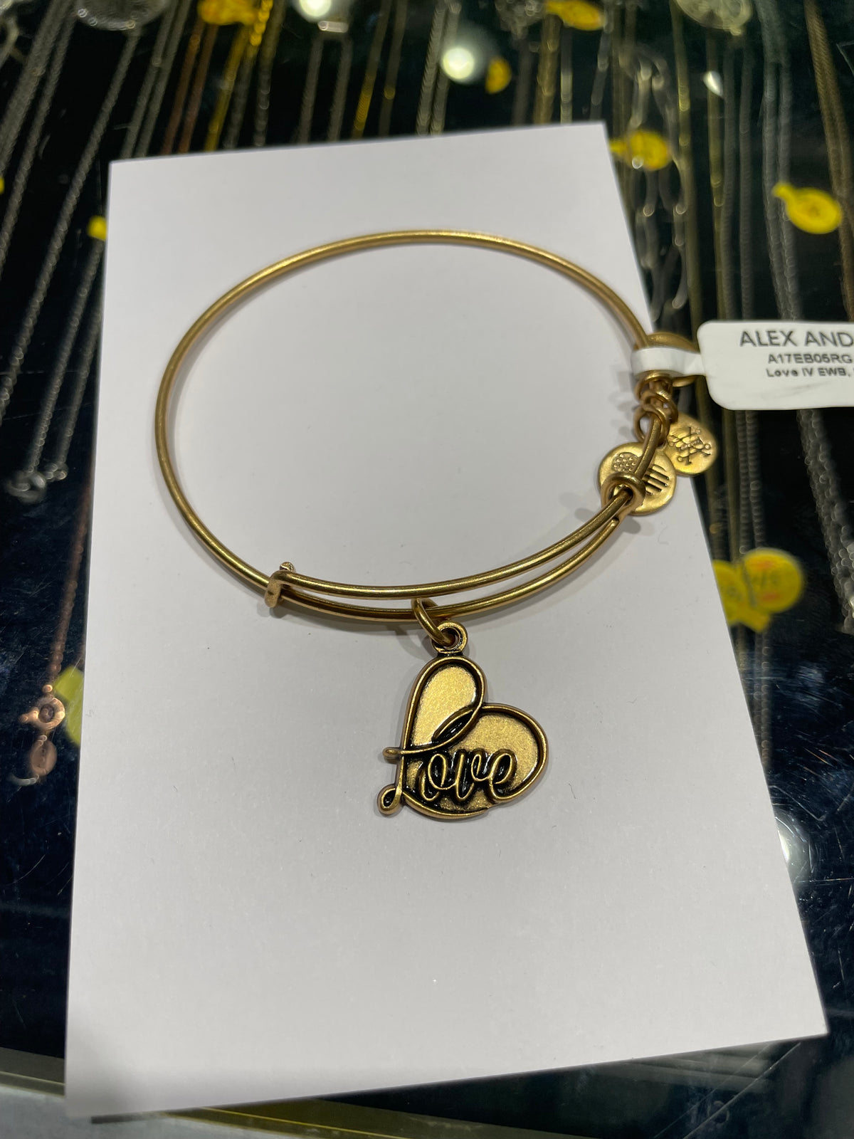 Alex and Ani Gold Tone Love Bracelet - New with tags & gift box