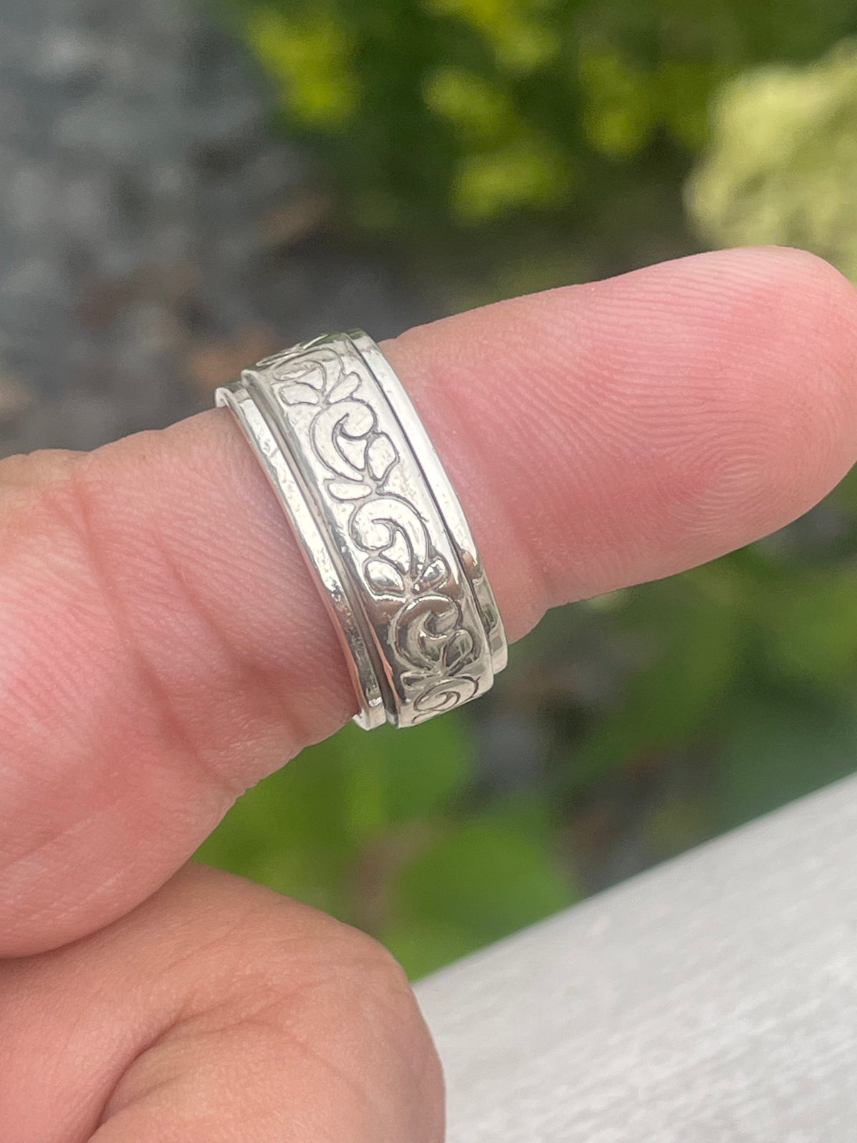 925 Sterling Silver Fidget Band Ring Size 7.5