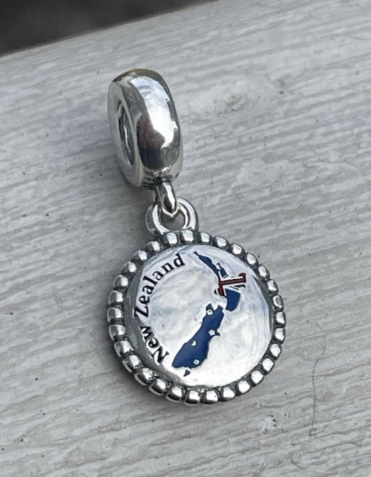 Pandora New Zealand Country Map Flag Exclusive Travel Dangle Charm