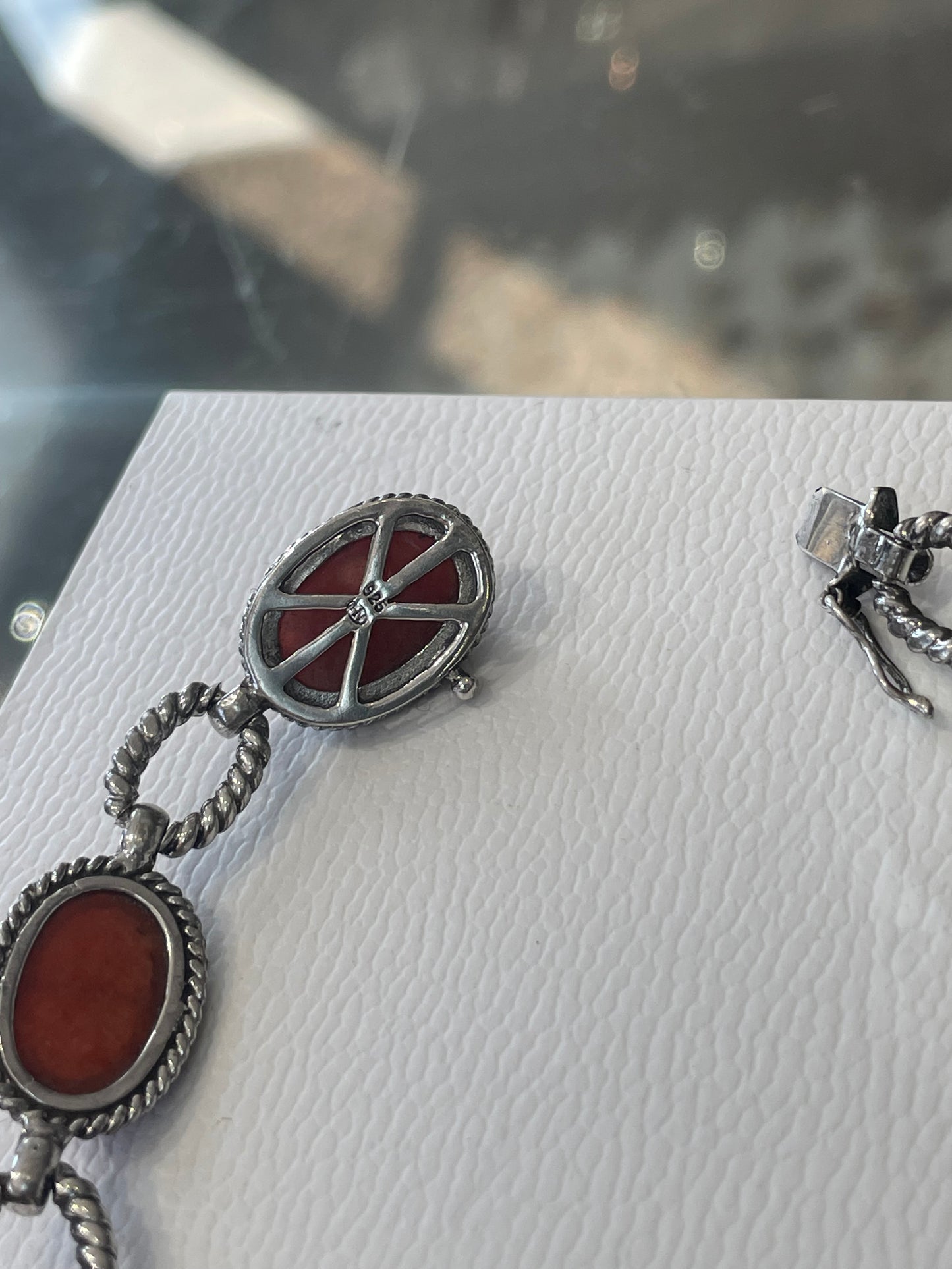 925 Sterling Silver Spiny Oyster Cable Station Bracelet