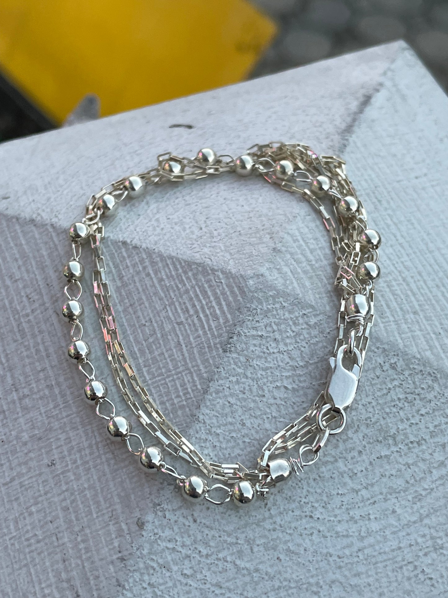 925 Sterling Silver 5-Strand Link Bracelet