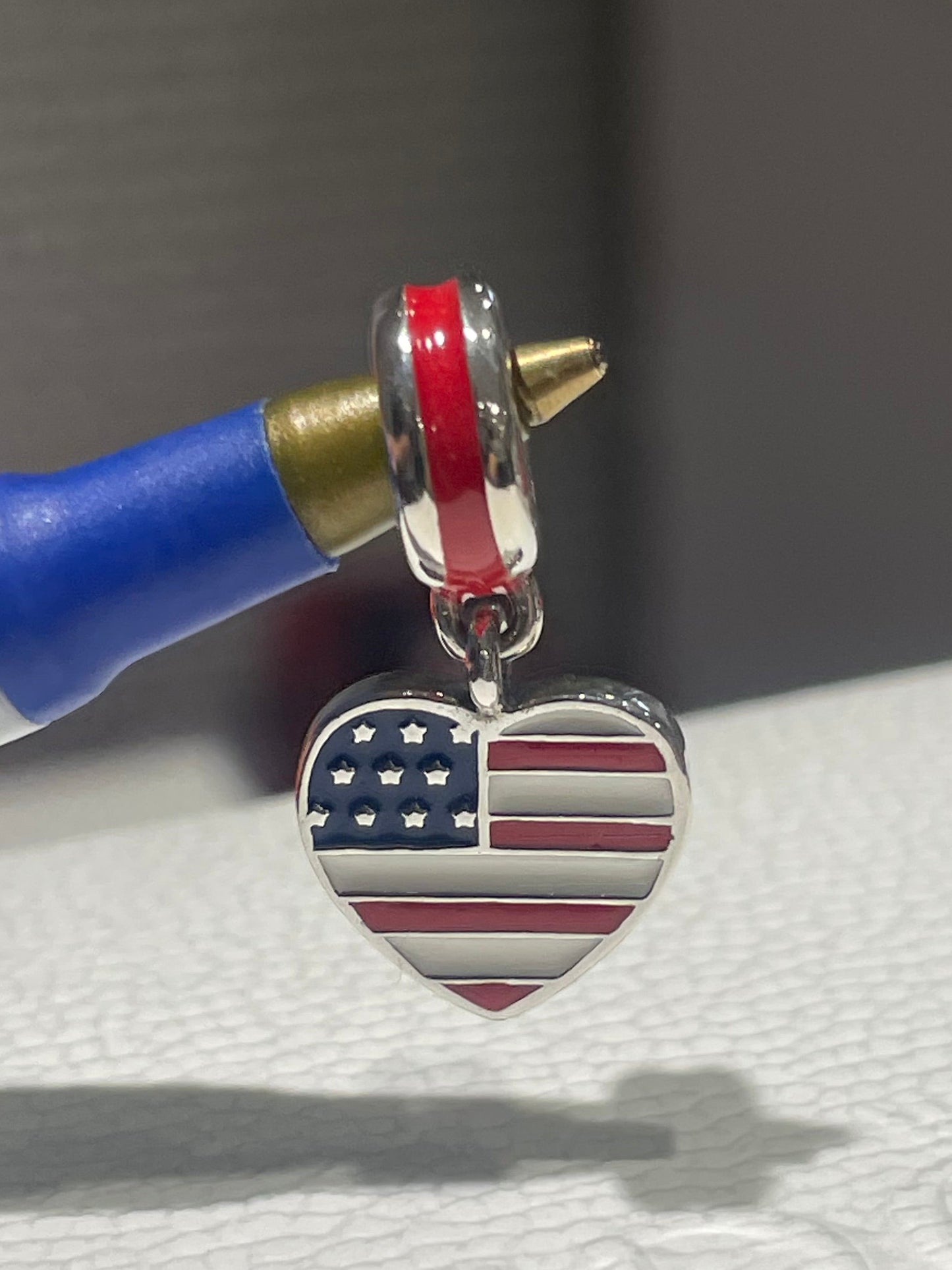 Pandora United States Heart Flag Charm