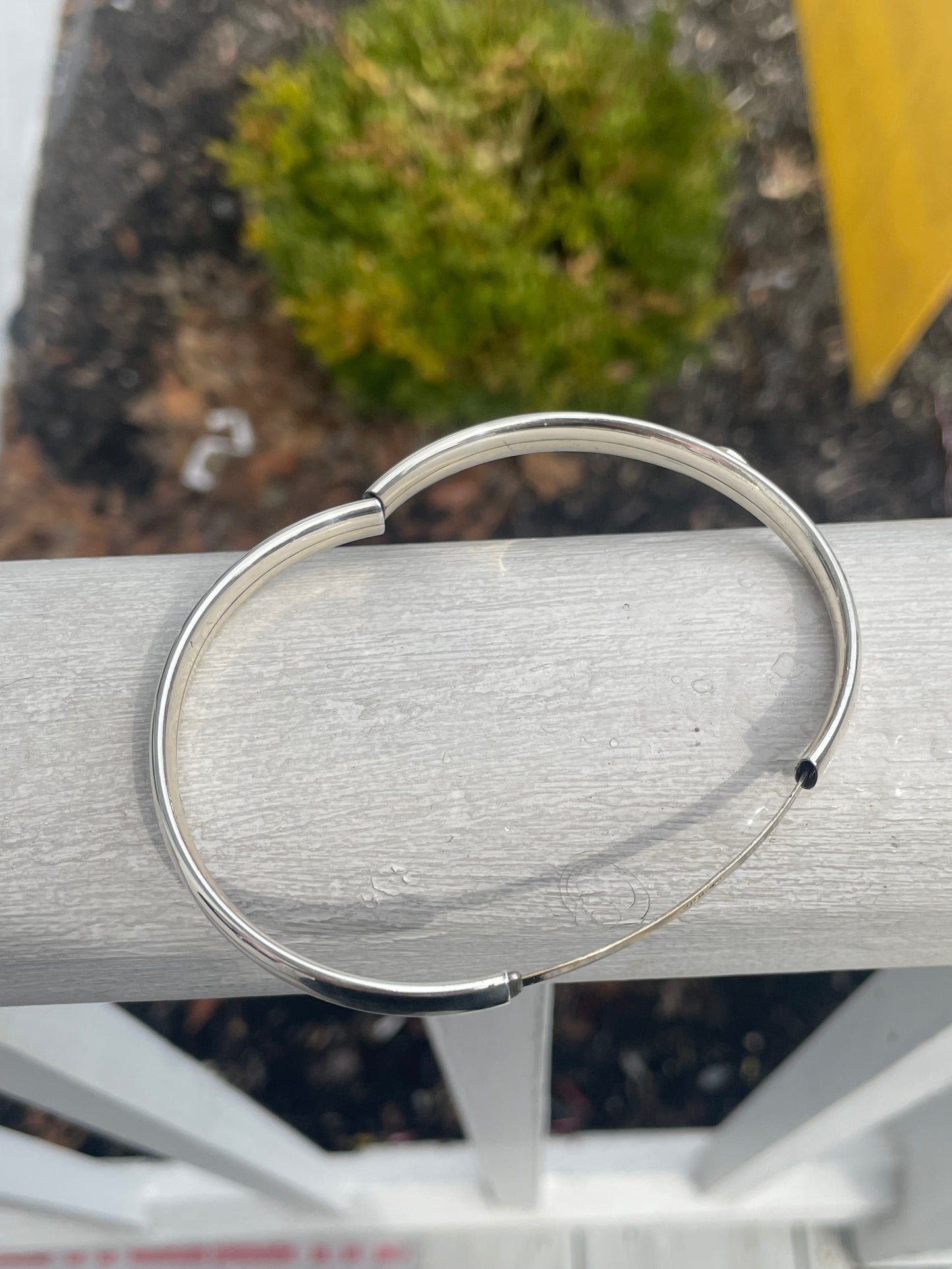 925 Sterling Silver Harley Davidson Diamond Cut Bangle Bracelet 7.5”