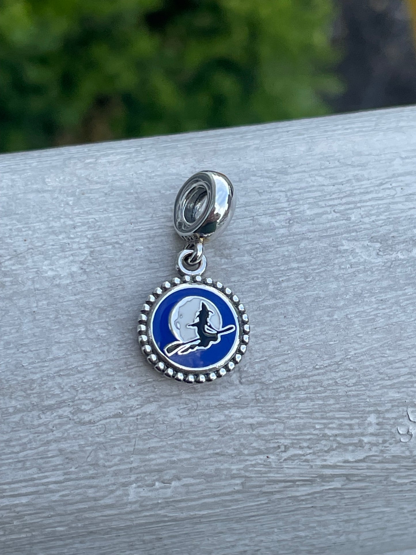 Pandora Salem Massachusetts Bewitched Witch on the Broomstick Moonlight Dangle Charm