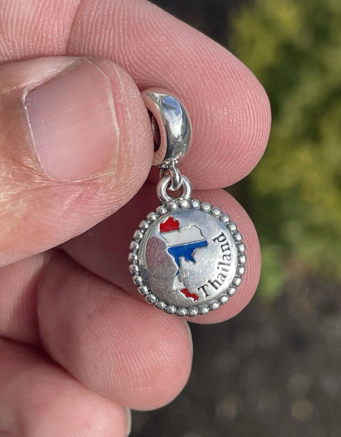 Pandora Thailand Country Exclusive Map Flag Travel Dangle Charm