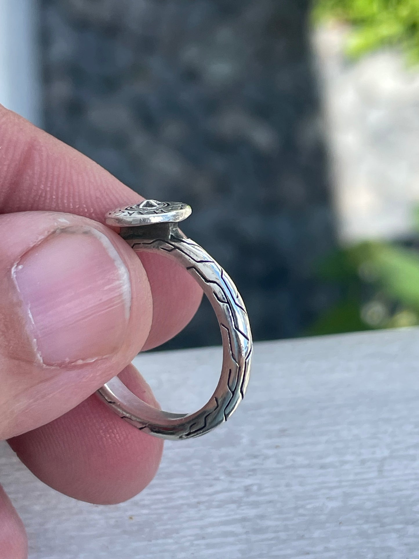 925 Sterling Silver Licensed Harley Davidson Raised Signet Ring Size 7