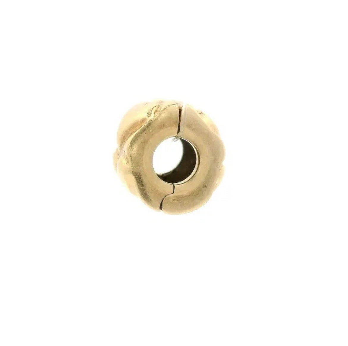 Retired Pandora Solid 14k Yellow Gold Heart Clip Charm 750243