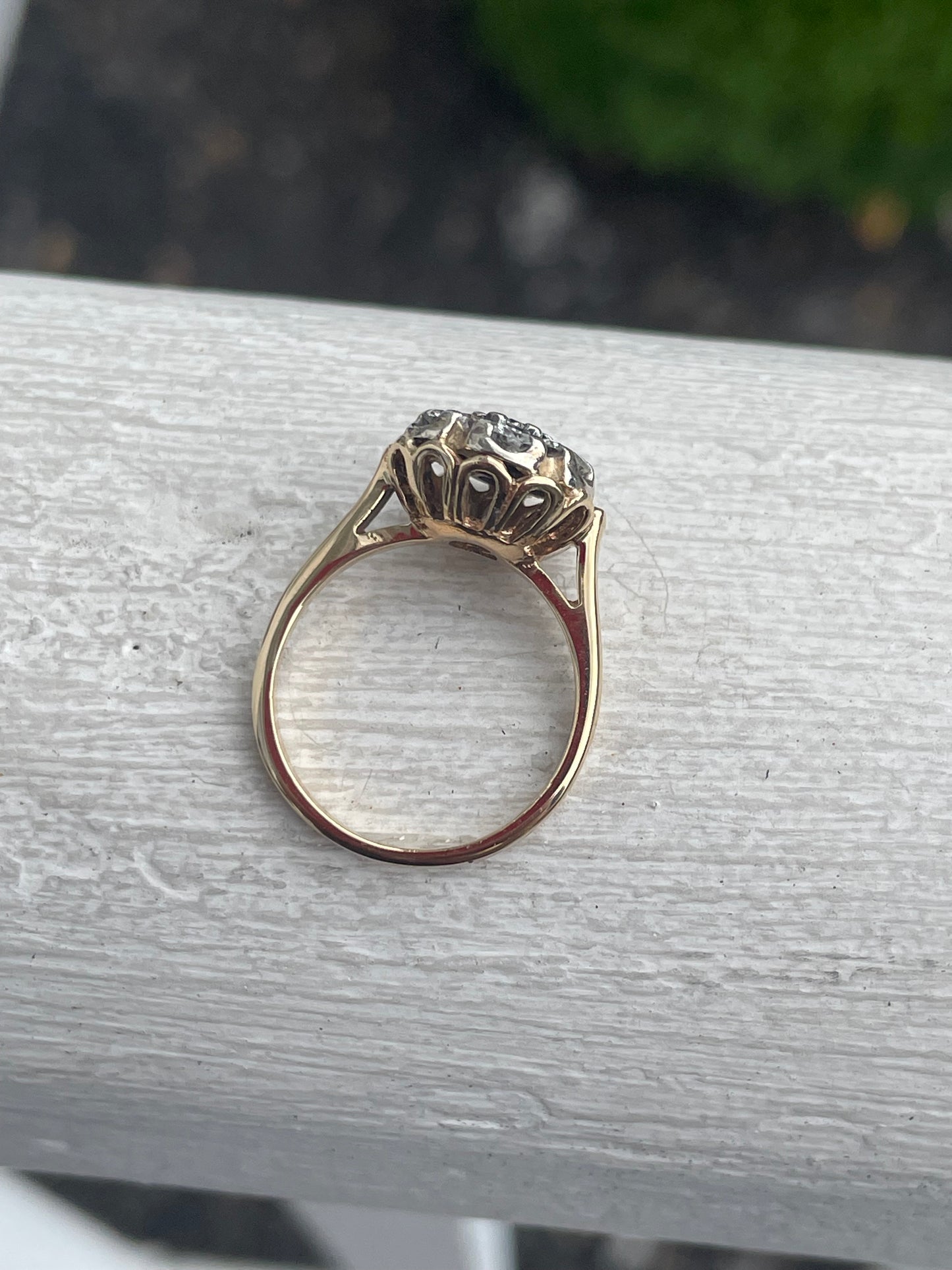 14k Gold 1.40ct Natural Diamond Cluster Ring Size 5.75