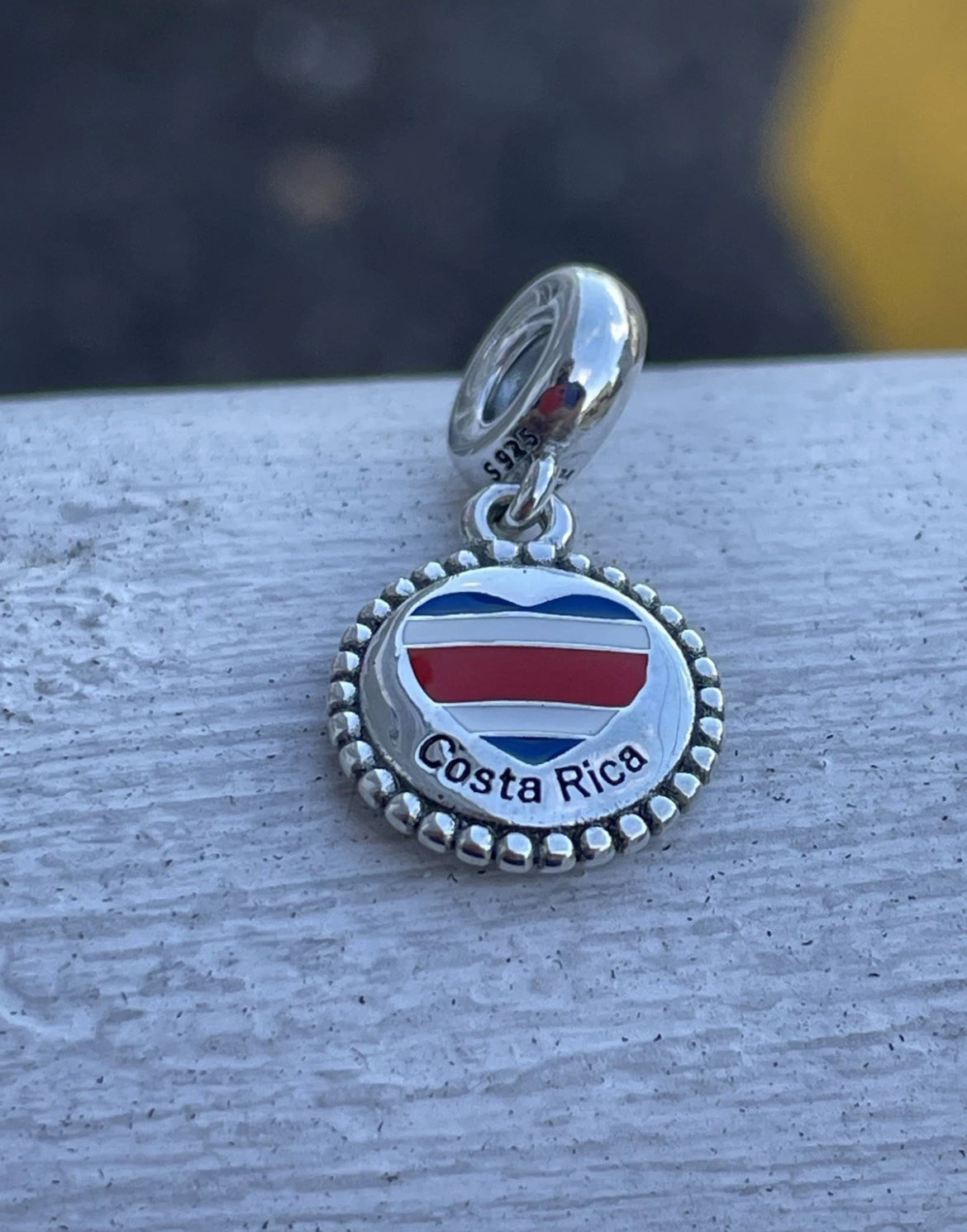 Pandora Costa Rica Country Heart Flag Exclusive Travel Moments Dangle Charm