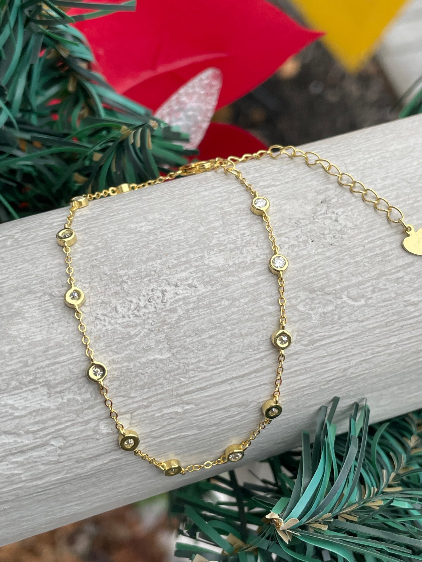 925 Sterling Silver Vermeil Moisonite Diamond by the Yard Bracelet