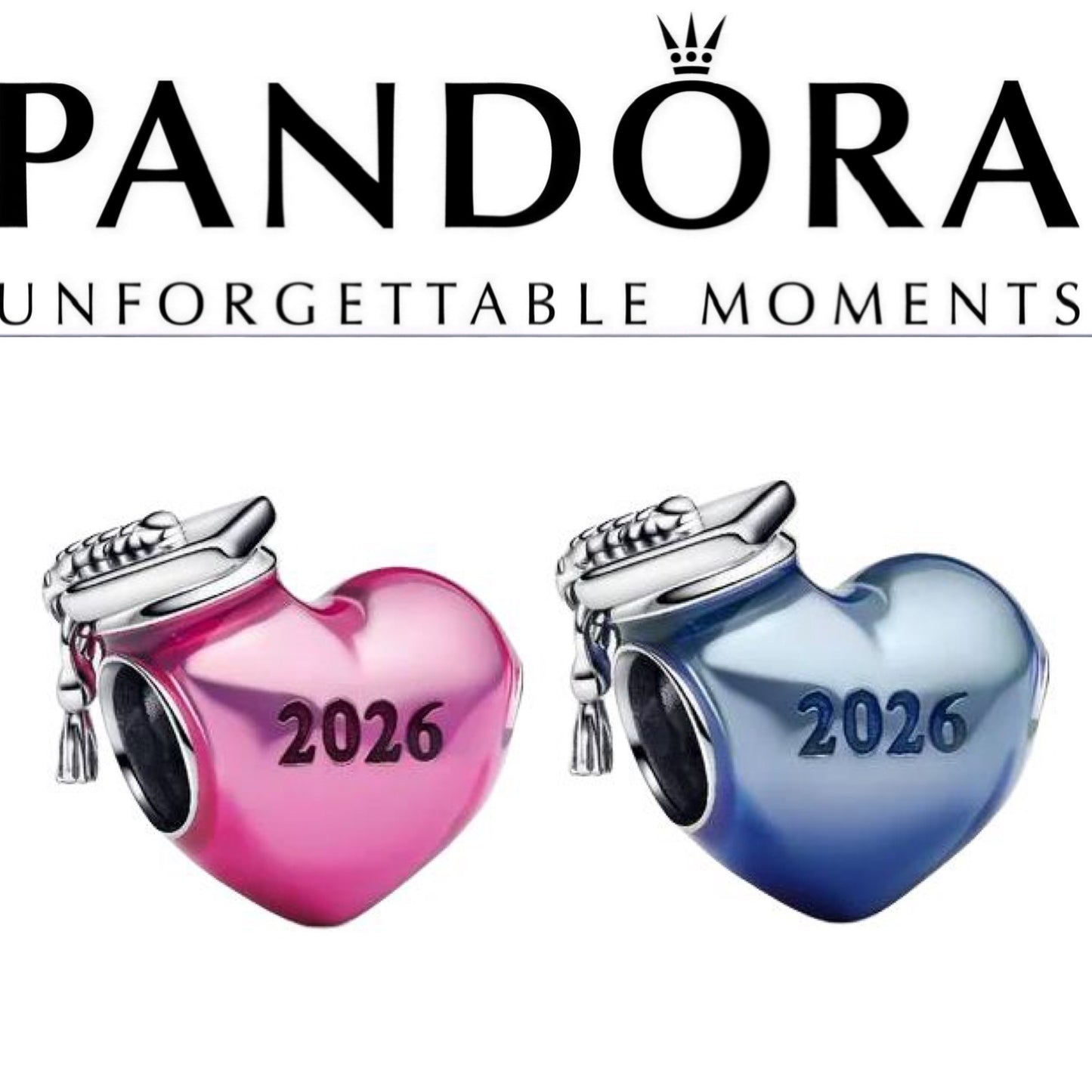 Pandora Graduation 2026 Heart Charm 794635C01 or 794635C02