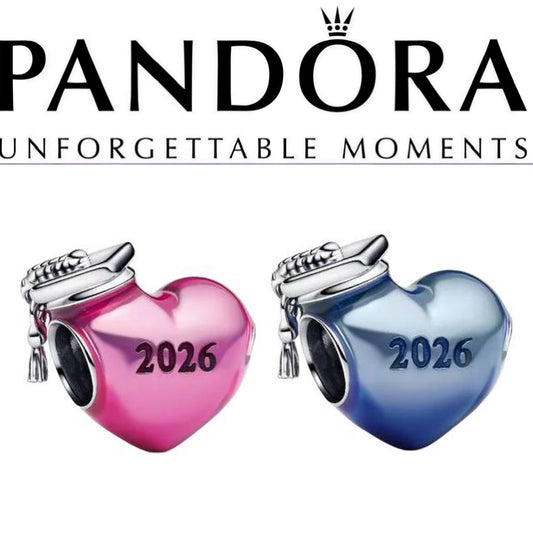 Pandora Graduation 2026 Heart Charm 794635C01 or 794635C02