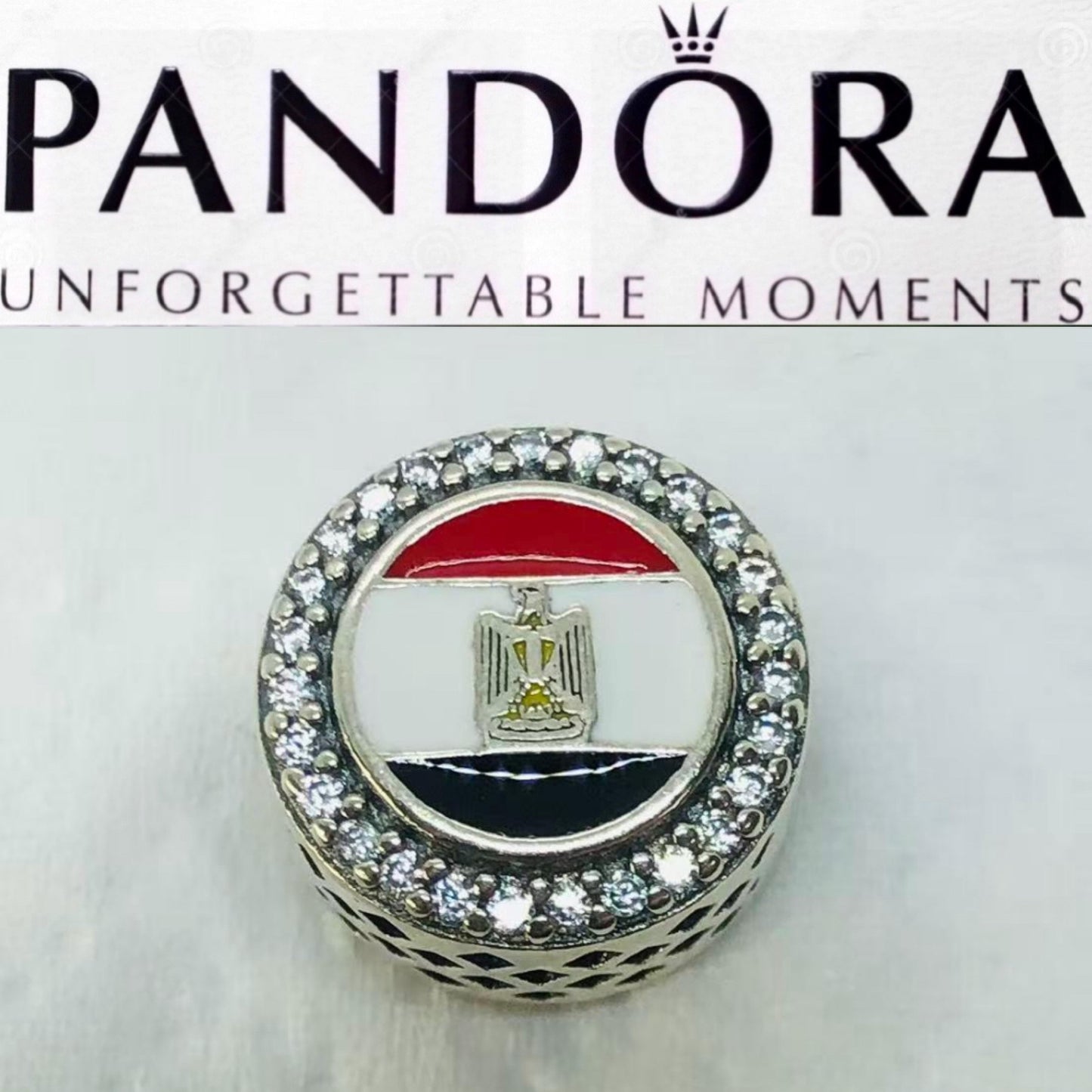 Pandora Country of Egypt Exclusive Round Flag Signet Charm