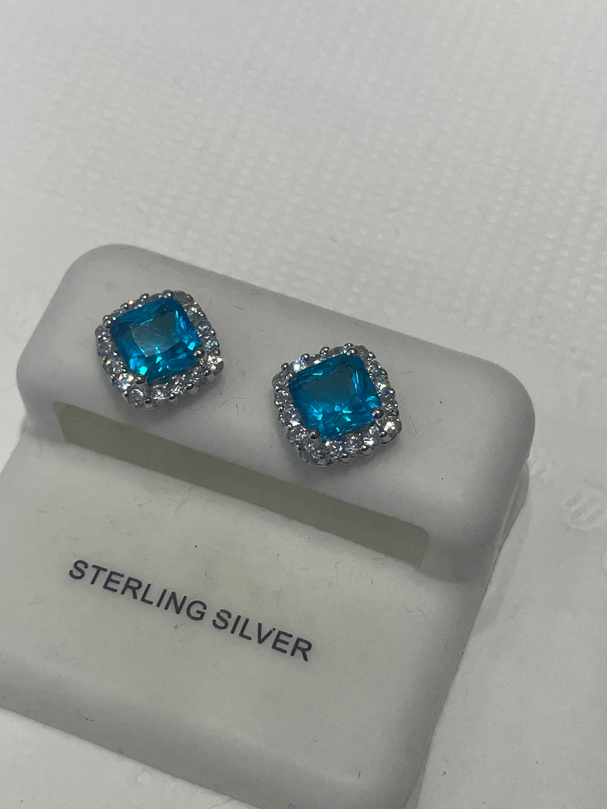 925 Sterling Silver Hampton Blue Topaz Stud Earrings