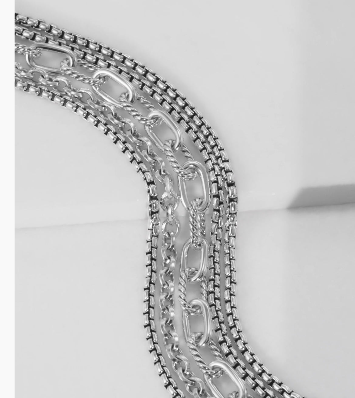 David Yurman Multi Row Chain Bracelet Size M (7.25”)