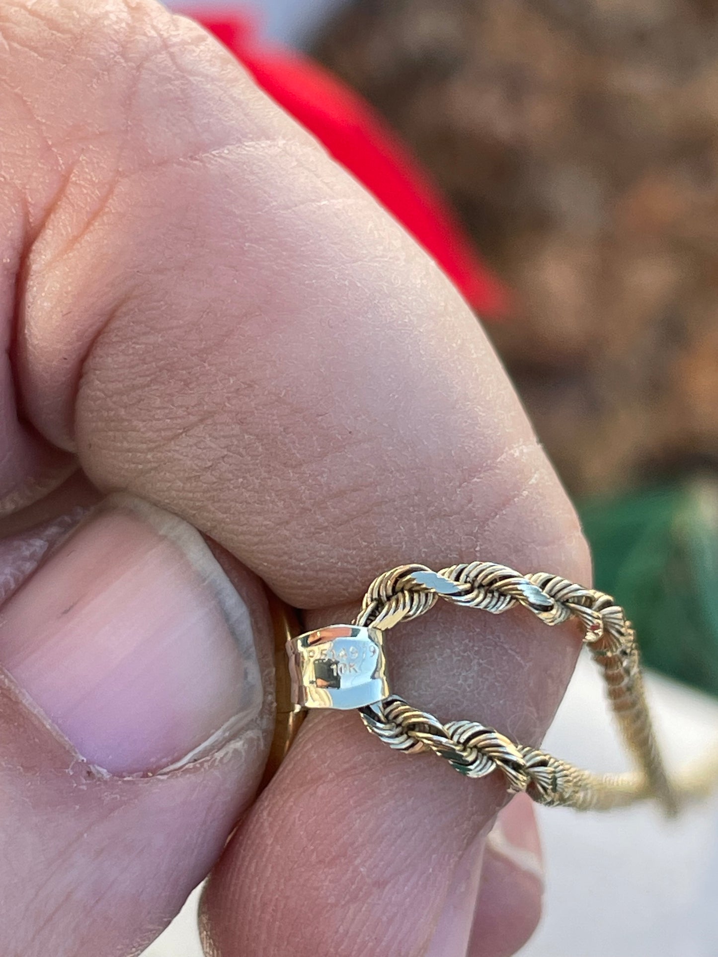 10k Gold Solid Tri-Color Jesus Rope Chain Necklace 22”