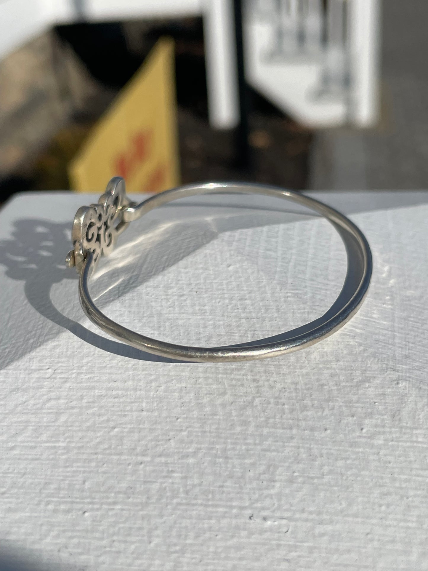 James Avery Silver Butterfly Bangle Bracelet 7”