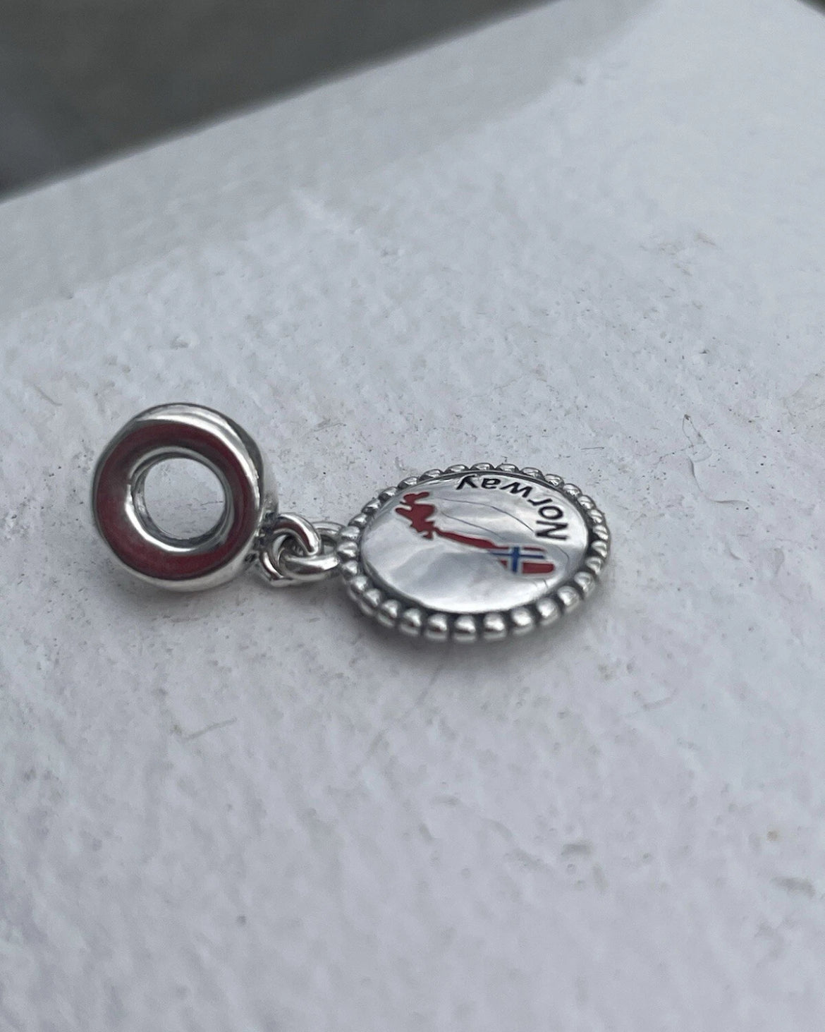 Pandora Norway Country Map Flag Exclusive Travel Dangle Charm