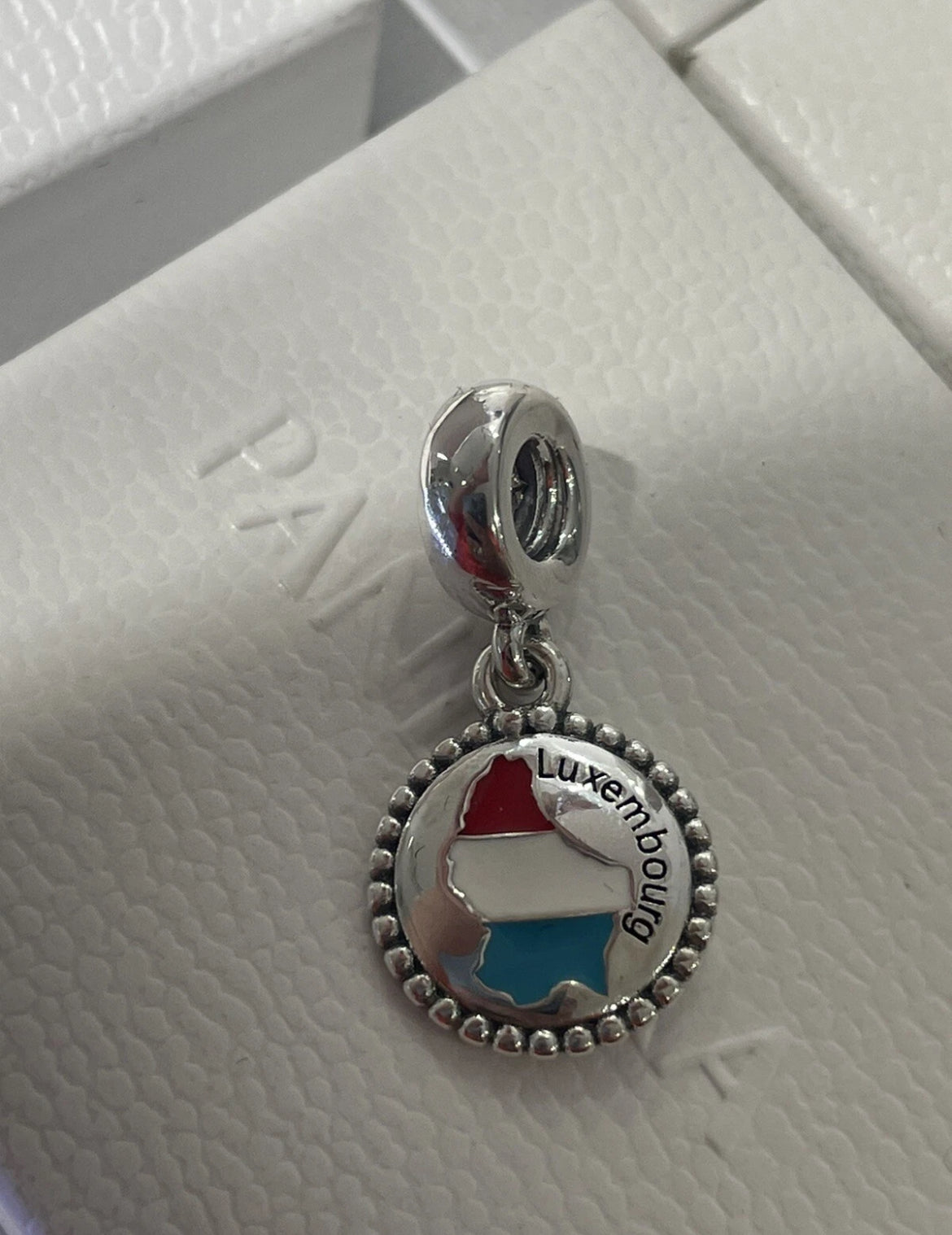 Pandora Luxembourg Country Map Flag Exclusive Travel Dangle Charm